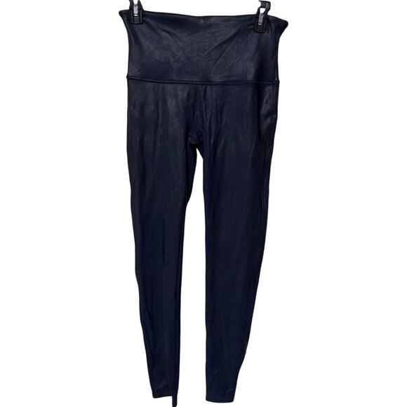 SPANX Navy Blue Faux leather leggings XL - Picture 1 of 3